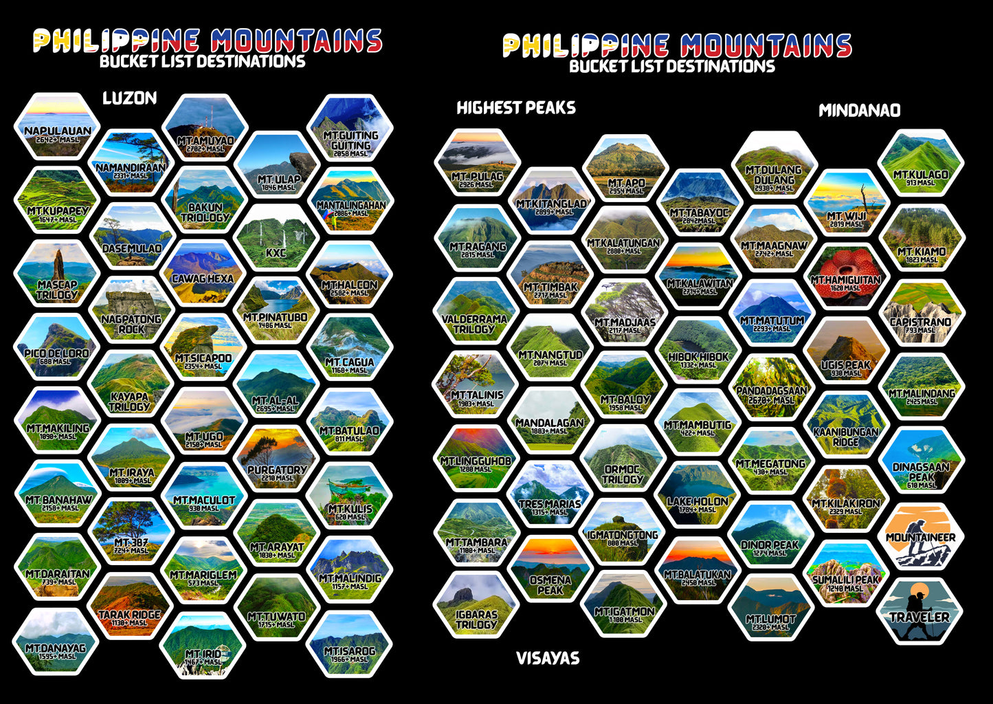 PH Mountain Black Premium Colored Stickers (for additional)