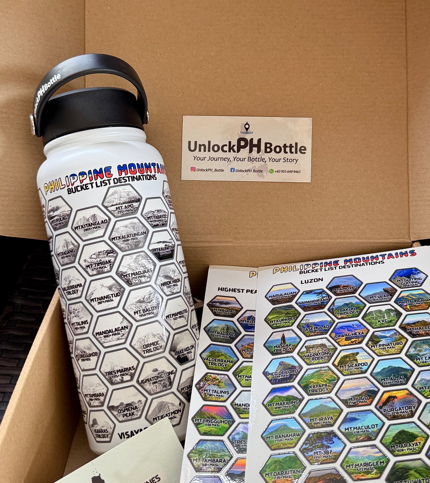 PH Mountain Bottle_White with Premium Stickers